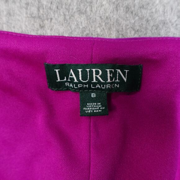 Ralph Lauren Dress Womens 8 Jersey Twist Front Sheath Ruched Midi Pink Stretch - Picture 2 of 9